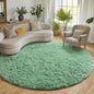 ONASAR Sage Green Round Area Rugs 6ft, Fluffy Soft Bedroom Circle Rug for Kids Girls Boys Teen Room, Cute Furry Plush Shaggy Carpet Floor Mats for Nursery Living Room Playroom Dorm Home Decor