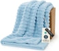 Bedsure GentleSoft Blue Fleece Blanket for Couch - Cozy Soft Blankets for Women, Cute Small Throws for Girls, Light Blue, 50x70 Inches
