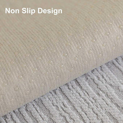Soft Waterproof Chenille Cover Washable, Non Slip Sectional Sofa Covers for 3 Cushion Couch Sofa L Sharped Sofa Slipcover for Pets, Furniture Protector (1 PCS 36"x70" Light Grey)