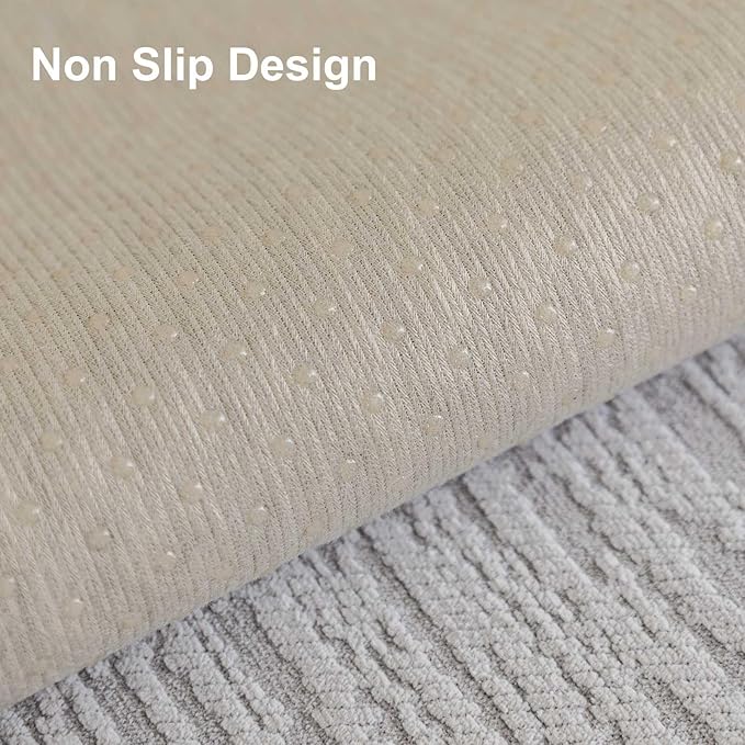 Soft Waterproof Chenille Cover Washable, Non Slip Sectional Sofa Covers for 3 Cushion Couch Sofa L Sharped Sofa Slipcover for Pets, Furniture Protector (1 PCS 36"x63" Light Grey)