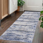 KOZYFLY Modern Abstract Washable Rug Runner 2x5 Hallway Rug Runner Non-Slip Soft Kitchen Runner Rugs, Grey-Blue Striped Carpet for Entryway Bathroom Laundry Room Foyer