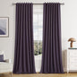 Guken 100% Blackout Curtains 96 Inch Length 2 Panels Set for Living Room Bedroom Back Tab Thermal Insulated Black Out Linen Drapes Room Darkening Window Curtains 96 Inches Long,Plum