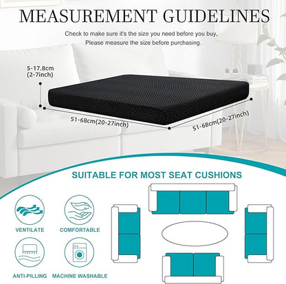 12Pcs Stretch Patio Cushion Covers,Outdoor Couch Covers Replacement,Outdoor Couch & Sofa Slipcovers,for Patio Furniture Cushion Covers,Washable Reusable Furniture Protector (Black,Cover Only)