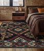 YIHOUSE Rustic Cabin Area Rug 4x6,Machine Washable Lodge Bear Rug,Non-Slip Low Pile Print Pattern Western Aztec Rug for Living Room Bedroom