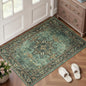 Lofus 2x3 Washable Rug for Entryway Bathroom, Non Slip Kitchen Mats for Floor, Vintage Soft Door Mat Indoor Entrance, Small Area Rugs, Farmhouse Carpet for Entry Living Room Bedroom, Green