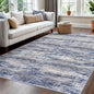 KOZYFLY Washable Area Rug 5x7 Modern Ombre Living Room Thin Area Rug Non-Slip Soft Striped Rug for Bedroom, Print Grey-Blue Abstract Carpet for Laundry Kid Room