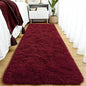 Tepook Soft Runner Rugs for Bedroom 2x6 with Rubber Backing, Burgundy Red Fluffy Rugs for Hallway, Shag Bedside Rug Fuzzy Plush Carpet for Living Room Dorm Nursery Indoor Home Decor