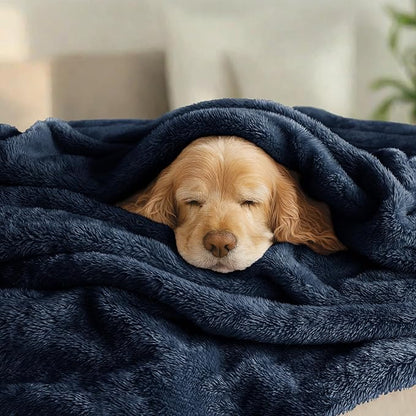 Exclusivo Mezcla Plush Fuzzy Fleece Bed Blanket Twin Size, Super Soft, Fluffy and Warm Blankets for Couch, Bed, All Season (Navy Blue, 90x66 inches)