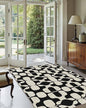Latte&Fog 3x5 Entryway Rug, Vintage Washable Area Rug, Boho Non Slip Low Pile Throw Carpet for Indoor Bedroom Bedside, Kitchen, Entry and Living Room - Black Beige