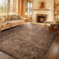 Ophanie Brown and White Diamond Striped Rugs for Living Room 9x12, Fluffy Shag Large Fuzzy Plush Soft Carpets, Shaggy Rugs for Bedroom, Carpet for Kids Boys Girls Dorm Nursery Home Decor Aesthetic