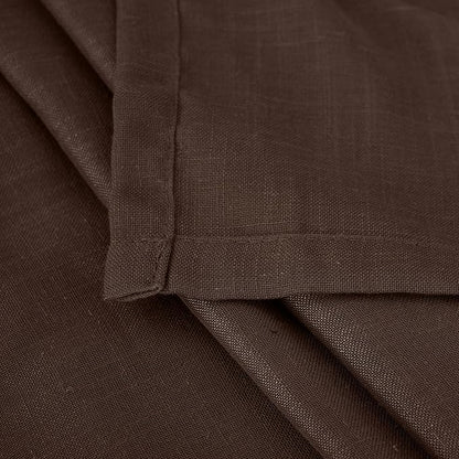 BGment Linen Curtains 54 Inch Length for Window, Brown Semi Sheer Drapes Light Filtering Textured for Living Room Kitchen Bathroom Decor Rod Pocket, 2 Panels Set, Each 42 Inch Wide