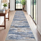 KOZYFLY Modern Abstract Runners for Hallways 2x12 Washable Rug Runner Non-Slip Soft Striped Kitchen Runner Rug, Blue Rust Print Carpet Runner for Entryway Bathroom Laundry Room Foyer
