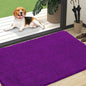 OLANLY Dog Door Mat for Muddy Paws 47x32, Absorbs Moisture and Dirt, Absorbent Non-Slip Washable Doormat, Quick Dry Chenille Mud Mat for Dogs, Entry Indoor Entryway Carpet for Inside Floor, Purple