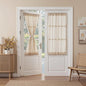 MYSKY HOME Oatmeal French Door Curtains for Door Window 40 Inch Length 2 Panels Short Semi Sheer Light Filtering Curtain for Glass Small Window Drapes Rod Pocket for Bedroom Bathroom, Taupe, 26" Wide