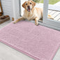 OLANLY Dog Door Mat for Muddy Paws 35x24, Absorbs Moisture and Dirt, Absorbent Non-Slip Washable Doormat, Quick Dry Chenille Mud Mat for Dogs, Entry Indoor Entryway Carpet for Inside Floor, Dusty Rose