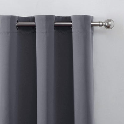 LEMOMO Grey Thermal Blackout Curtains/52 x 95 Inch/Set of 2 Panels Room Darkening Curtains for Bedroom