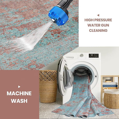 Washable Rugs 8x10 Area Rugs for Living Room-Modern Abstract Rugs for Bedroom,Dining Room,Ultra Soft Low Pile Large Carpet with Non Slip Rubber Backing,Neutral Accent Rug for Nursery Home Office