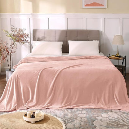 BEDELITE Fleece Blankets Queen Size Pink Morn Throw Blankets for Bed, Luxury Plush Cozy Fuzzy Blanket 90x90 inches, Super Soft Warm Lightweight Throw Blanket All Seasons Suitable