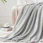 BEDELITE Fleece Blanket Twin Size – 3D Ribbed Jacquard Soft and Warm Decorative Fuzzy Blankets – Cozy, Fluffy, Plush Lightweight Throw Blankets for Couch, Bed, Sofa(Light Grey, 60x80 inches)