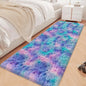 Super Soft Fluffy Living Room Area Rug 2x6 ft Purple Rainbow Tie-Dyed Shaggy Furry Carpet Washable Non-Slip Carpets Bedroom Bedside Nursery Rug Cute Colorful Room Decor for Girls