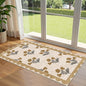 Front Door Mat Indoor Entrance - 2x4.3 Ft Floral Washable Layered Doormat Outdoor Entrance Spring Porch Rug Non-Slip Beige Boho Runner Rug for Kitchen Hallway Bedroom Laundry Room Porch Decor