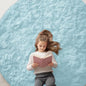 OLANLY Light Blue Round Rugs for Bedroom - Machine Washable, 6 ft Circle Area Rugs for Living Room, Soft and Fluffy Shaggy Carpet for Teen Girl and Boys, Nursery Rooms, Dorms, Home Decor Aesthetic