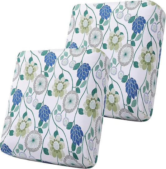 Smiry Printed Couch Cushion Covers, Stretch Soft Couch Covers for Sofa, Washable Non-Slip Sofa Slipcover Furniture Protector for Indoor and Outdoor (2 Pack, Light Green)