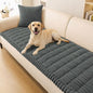 Smiry Couch Cover for Dogs Washable, Non Slip Fuzzy Pet Couch Covers for 3 Cushion Sofa Pet Friendly, Thick Soft Sofa Slipcovers Cushion Protector (Dark Grey, 27.6" x 27.6")