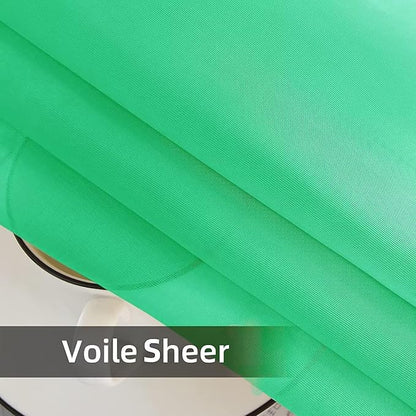 youleyar Solid Sheer Rod Pocket Curtain Voile Draperies 2 Panels White Beige Black Grey Ivory 52 Inch Width 84 Inch Long 1 Pair for Kitchen Bedroom Children Living Room Yard (Grass Green,52Wｘ84L)