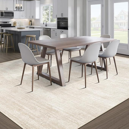 Area Rugs 8x10 for Living Room: Washable Rug Modern Abstract Neutral Soft Non-Slip Low-Pile Indoor Large Carpet for Bedroom Dining Room Playroom Home Office (Beige, 8'x10')