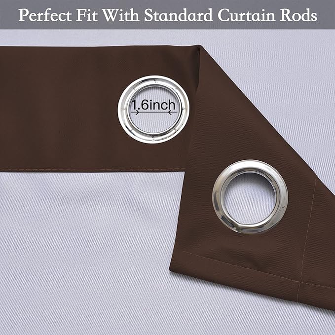 SimpleHome Ombre Room Darkening Curtains for Living Room, Light Blocking Gradient Brown to Grey White Thick Thermal Insulated Grommet Window Curtains/Drapes for Bedroom, 2 Panels, 52x84 inches Length