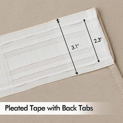 MIULEE Taupe Back Tab Blackout Curtains 90 Inches Long 2 Panels Set for Living Room Bedroom Privacy, Rod Pocket/Pinch Pleat Thermal Insulated Room Darkening Pleated Light Blocking Drapes