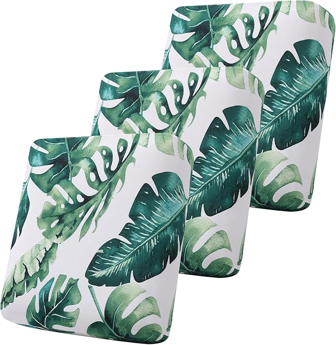 Smiry Printed Couch Cushion Covers, Stretch Soft Couch Covers for Sofa, Washable Non-Slip Sofa Slipcover Furniture Protector for Indoor and Outdoor (3 Pack, Green)