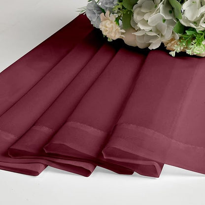 Aiyufeng Sheer Window Curtain Panels 96 Inch Long 2 Pieces, Voile Top Dual Rod Pocket Breathable Fashion Drapes Window Treatment for Wedding Ceremony/Bedroom/Living Room, 40W x 96L inches, Burgundy