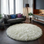 Amdrebio Ivory White Round Circle Rug 6Ft for Kids Bedroom Aesthetic, Big Shag Fluffy Fuzzy Boho Area Rugs for Living Room, Circular Plush Soft Shaggy Cream Carpet for Baby Nursery Teen Girls Boys