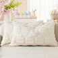 decorUhome Easter Cream White Egg Pillow Covers 12x20 Inch Set of 2, Soft Plush Faux Wool Jacquard Cushion Covers, Farmhouse Neutral Fuzzy Spring Easter Holiday Decor for Couch Sofa Bed