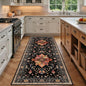 Area Rugs 3'x8' Runner Rug Non Slip Washable for Kitchen Hallway Bedroom Beside Laundry Room Bathroom Rug, Floor Carpet, Black Colorful Floral Dark Tan