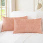 CaliTime Throw Pillow Covers Decorative 12 X 20 Inches Pack of 2 Cozy Chenille Cushion Cases for Couch Sofa Bed Living Room Home Dusty Pink