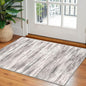 KOZYFLY Modern Abstract Small Area Rugs 2x3, Washable Kitchen Rug Non-Slip Soft Small Bathroom Rug, Grey/Light Beige/Brown Striped Entryway Rugs Abstract Print Faux Wool Doormat