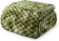 Exclusivo Mezcla Fleece King Blanket for Bed, Extra Large Fuzzy Tie-dye Olive Green Bed Blankets, Soft Cozy Plush Sofa Throws for All Seasons, 90x104 Inches