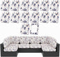 hyha 14Pcs Patio Cushion Covers, Stretch Outdoor Couch Cushion Covers, Washable Outdoor Chair/Sofa Slipcovers for Patio Furniture Cushions Protector with Elastic Bottom(Vintage Flower,Cover Only)