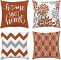 Hexagram Geometric Burnt Orange Pillow Covers 16x16 Set of 4, Decorative Outdoor Boho Modern Throw Pillow Covers, Home Sweet Home Farmhouse Cushion Case for Couch Sofa Bedroom Indoor Decor(No Insert)