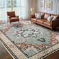 8x10 Area Rugs, Large Area Rug for Living Room, Floral Washable Area Rug for Bedroom, Office, Dining Room, Non-Slip Vintage Boho Rug, Low-Pile Soft Carpet, Traditional Oriental Style, Beige Orange