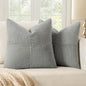 MIULEE Silver Grey Decorative Throw Pillow Covers 18x18 Inch for Couch Bed Sofa Pack of 2 Boho Farmhouse Throw Pillows Soft Cross Corduroy Patchwork Textured Cushion Cases