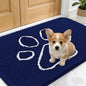 OLANLY Dog Door Mat for Muddy Paws 24x16, Paw Print Design, Absorbs Moisture and Dirt, Absorbent Non-Slip Washable Doormat, Quick Dry Chenille Mud Mat for Dogs, Entry Indoor Entryway Carpet, Navy Blue