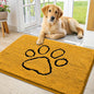 Smiry Dog Door Mat for Muddy Paws, Absorbent Dirt Trapper Non Slip Quick Dry Washable Chenille Mat for Mud Dogs, Entry Rug for Indoor and Outdoor (36x24 Inches, Golden Yellow and Black)