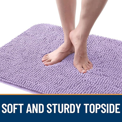 OLANLY Dog Door Mat for Muddy Paws 30x20, Absorbs Moisture and Dirt, Absorbent Non-Slip Washable Doormat, Quick Dry Chenille Mud Mat for Dogs, Entry Indoor Entryway Carpet for Inside Floor, Lavender
