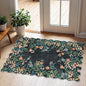 Front Door Mat Outside Entrance - 2x3 Black Floral Non-Slip Washable Doormat Indoor Outdoor Mat Boho Vintage Entry Rug Small Throw Rugs for Entryway Kitchen Front Porch Decor