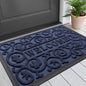 Smiry Welcome Door Mat Outside Entrance, Heavy Duty Trap Dirt and Moisture Easy Clean Low Profile Patio Porch Indoor Outdoor Front Doormat for Entry, 29.5x17 Inch, Navy Blue