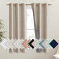 NICETOWN Oatmeal Vintage Open Linen Weave Flax Thermal Curtains, 100% Blackout Curtains 54" Long for Dining Room, Soundproof Window Treatment Drapes for Kitchen, 42" Wide Per Panel, Set of 2